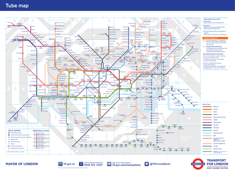 Standard Tube Map June 2016