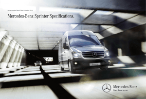 Mercedes-Benz Sprinter Specifications.