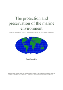 The protection and preservation of the marine environment