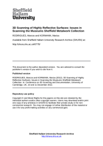 3D Scanning of Highly Reflective Surfaces: Issues in Scanning the