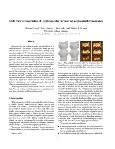 Multi-view Reconstruction of Highly Specular Surfaces in