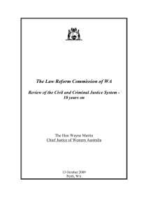 Law Reform Commission of WA October