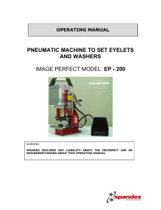 pneumatic machine to set eyelets and washers