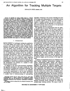 An Algorithm for Tracking Multiple Targets