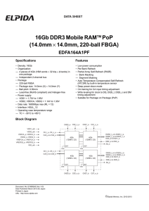 220-ball 2C0F Mobile LPDDR3 SDRAM