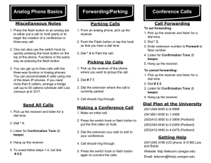 Analog Phone Basics Forwarding/Parking Conference Calls