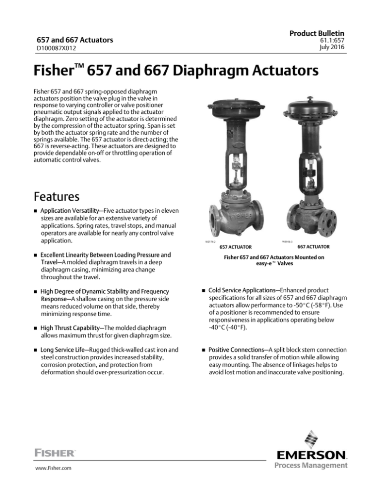 Fisher™ 657 and 667 Diaphragm Actuators