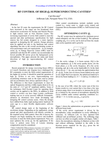 RF Control of High QL Superconducting Cavities