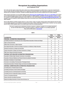 Recognized Accrediting Organizations