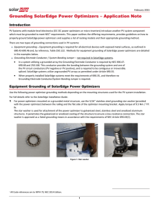 Grounding SolarEdge Power Optimizers – Application Note