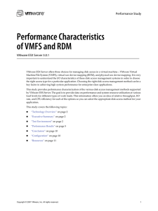 Performance Characteristics of VMFS and RDM