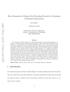 Error Exponents of Erasure/List Decoding Revisited via Moments of