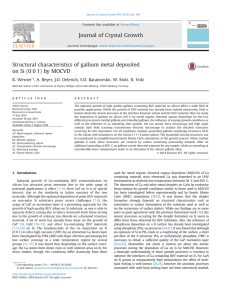 Structural characteristics of gallium metal deposited on Si (001) by