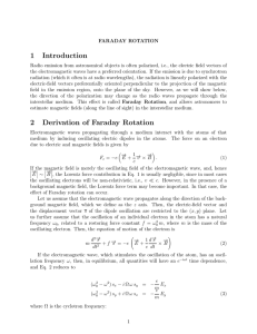 1 Introduction 2 Derivation of Faraday Rotation