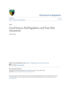 Good Science, Bad Regulation, and Toxic Risk Assessment