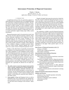 Interconnect Protection of Dispersed Generators