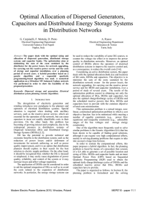 Optimal Allocation of Dispersed Generators, Capacitors and