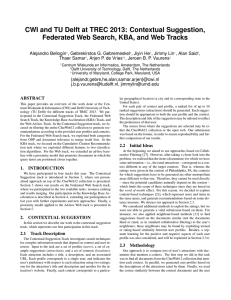 CWI and TU Delft at TREC 2013: Contextual Suggestion, Federated