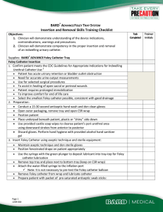 BARD Insertion and Removal Skills Training Checklist