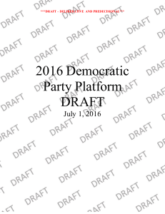 2016 Democratic Party Platform DRAFT