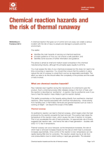 Chemical reaction hazards and the risk of thermal runaway