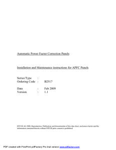 Manual for APFC