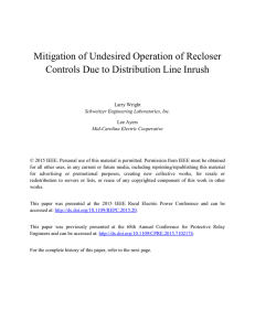 Mitigation of Undesired Operation of Recloser Controls Due to