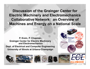 Discussion of the Grainger Center for Electric Machinery