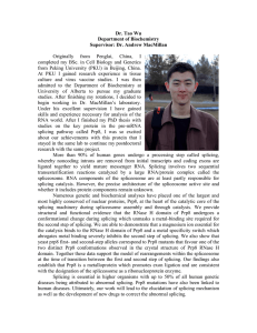 Dr. Tao Wu Department of Biochemistry Supervisor: Dr. Andrew