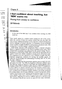 Chapter 8 I feel confident about teaching, but `SEN` scares me