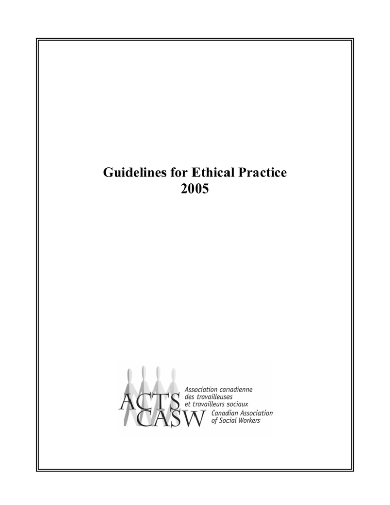 Guidelines for Ethical Practice - Canadian Association of Social