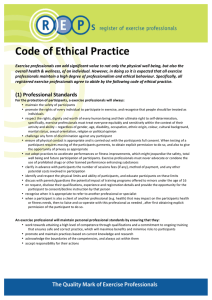 Code of Ethical Practice
