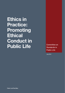 Ethics in Practice: Promoting Ethical Conduct in Public Life