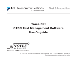 Trace.Net OTDR Test Management Software User`s guide