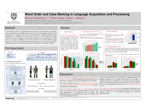 Word Order and Case Marking in Language Acquisition and