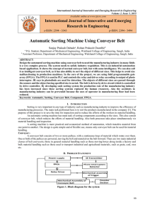 Automatic Sorting Machine Using Conveyor Belt