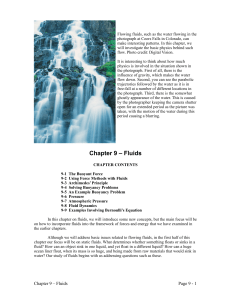 Chapter 9 – Fluids