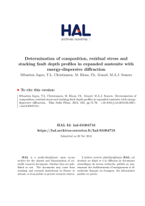 Determination of composition, residual stress and stacking fault