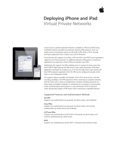 Deploying iPhone and iPad Virtual Private Networks