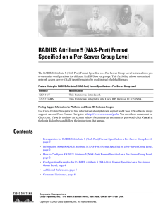 RADIUS Attribute 5 (NAS-Port) Format Specified on a Per