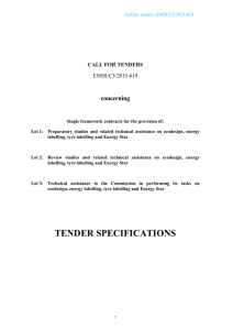 Tender specifications