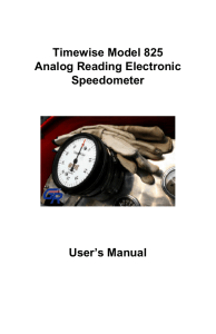 Timewise Model 825 Analog Reading Electronic Speedometer