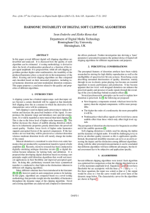 Harmonic Instability of Digital Soft Clipping Algorithms - DAFx-12