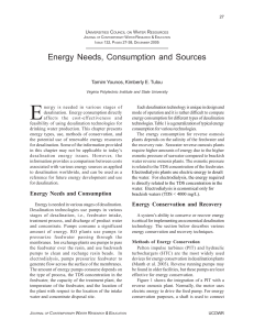 Energy Needs, Consumption and Sources