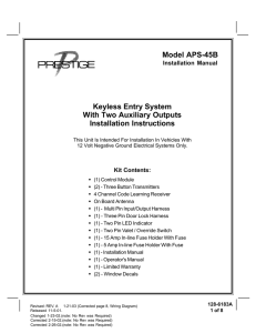 Model APS-45B Keyless Entry System With Two Auxiliary Outputs