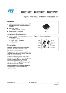 Tripolar overvoltage protection for telecom line