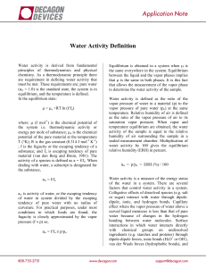 Water Activity Definition