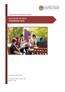 bachelor of arts handbook 2016 - The University of Notre Dame