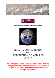 DEPARTMENT HANDBOOK AND DESCRIPTION OF MODULES