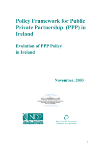 Policy Framework for Public Private Partnership (PPP) in Ireland